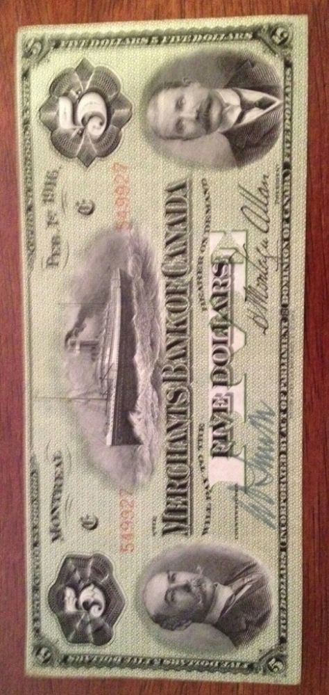 1916-Merchant-Bank-Of-Canada-Montreal--$5-Note.